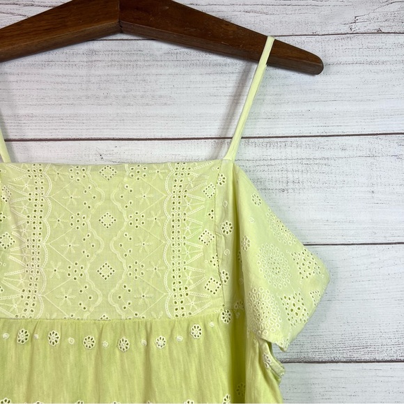 Lucky Brand Yellow Floral Doily Boho Tank Top Open Side Size XL - Picture 4 of 14